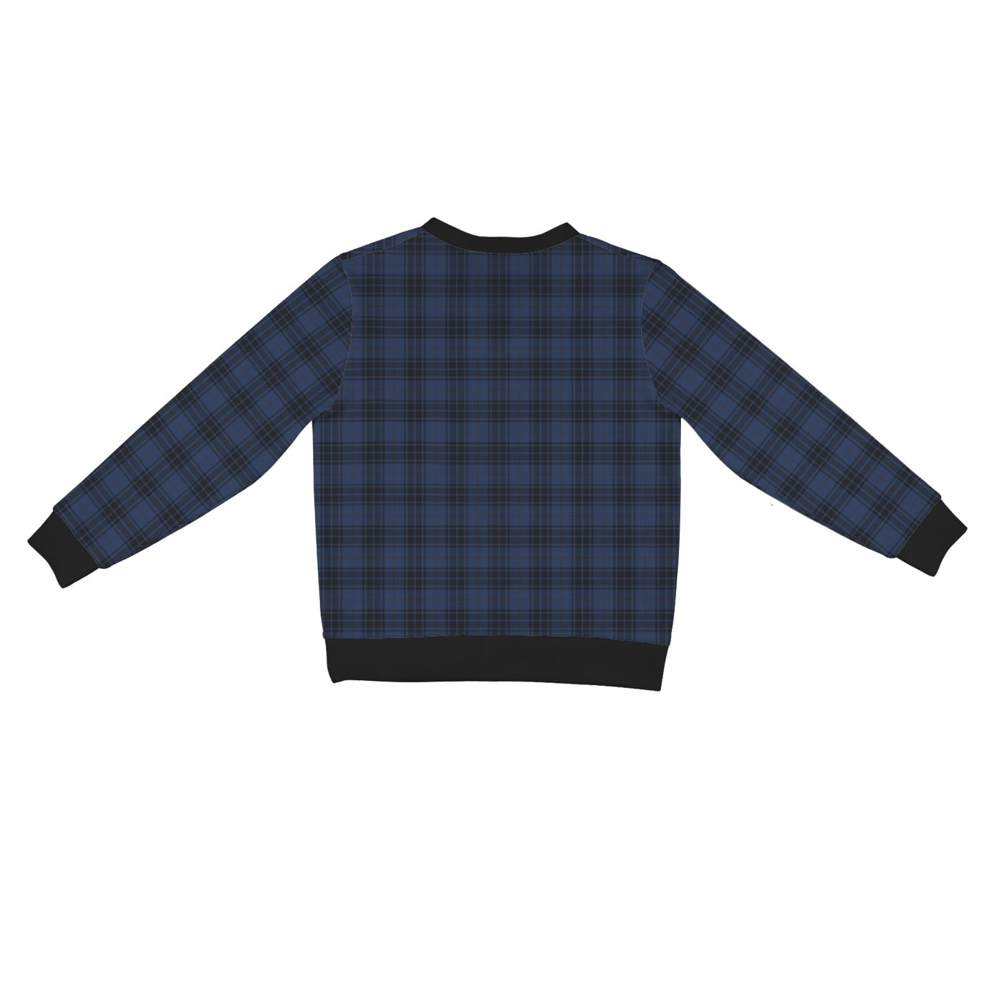 Navy Blue Tartan Plaid Pattern Women's Cardigan
