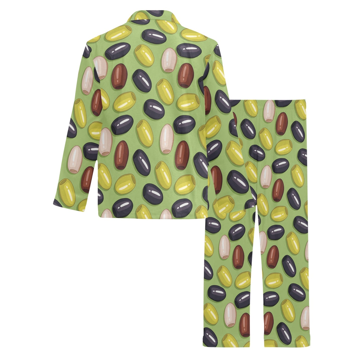 Olive Print Design LKS301 Men's Long Pajama Set