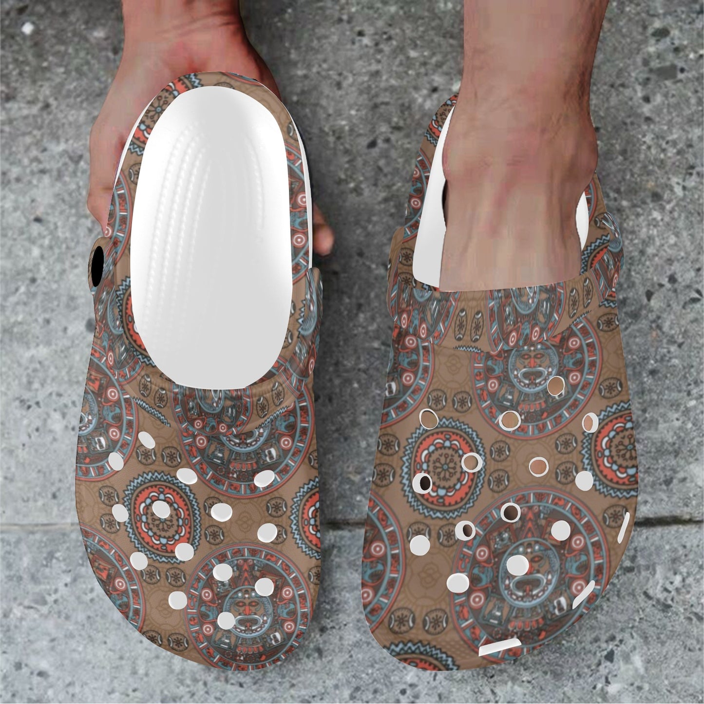 Calendar Aztec Design Print Pattern Unisex Clogs Shoes