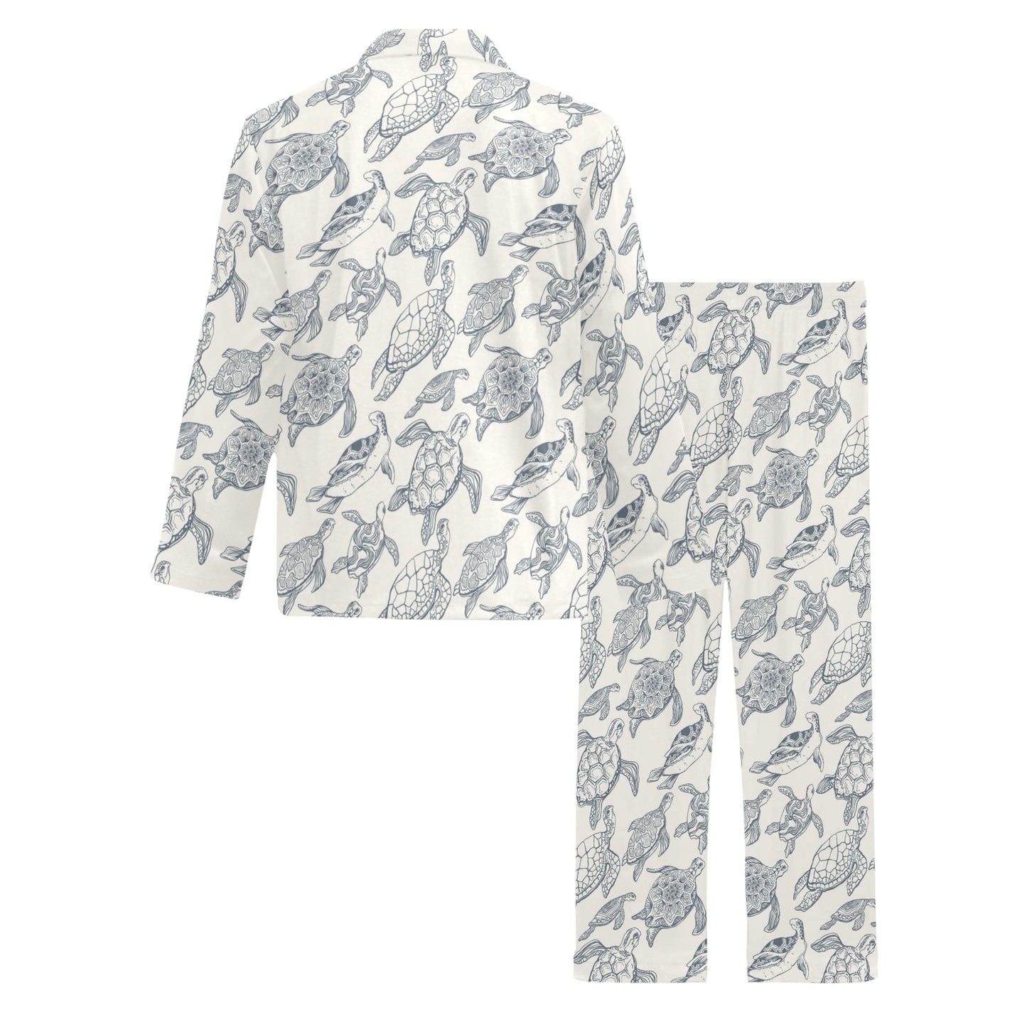 Sea Turtle Print Design LKS304 Men's Long Pajama Set