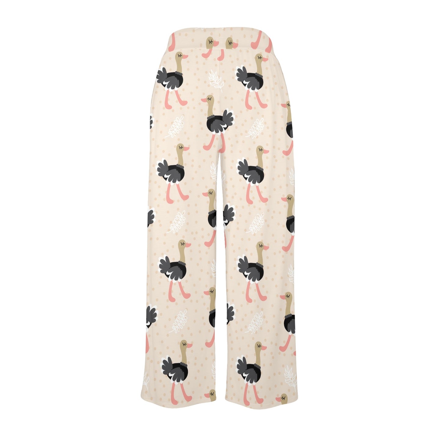 Ostrich Pattern Print Design 02 Women's Wide Leg Lounge Pants