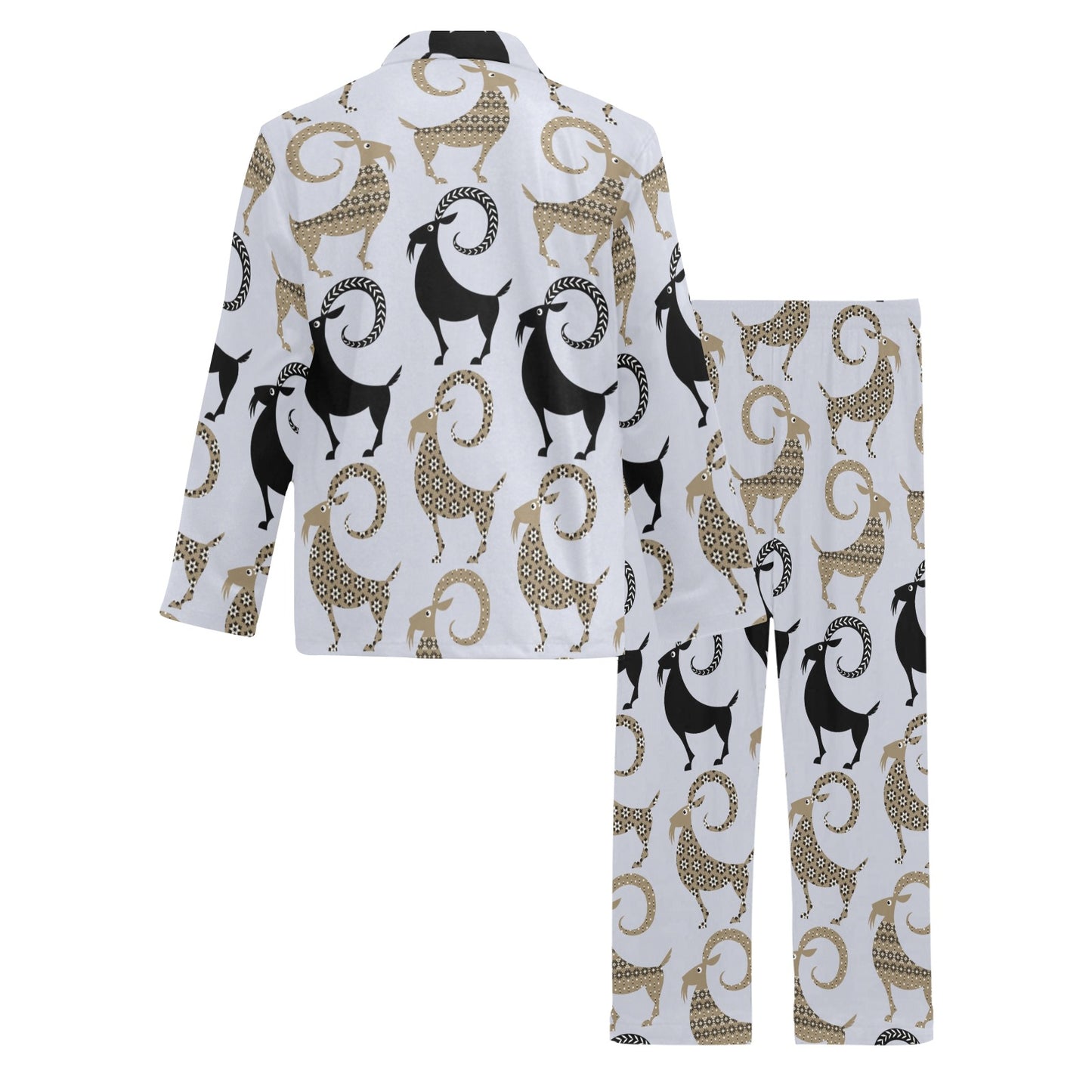 Goat Pattern Print Design 03 Men's Long Pajama Set
