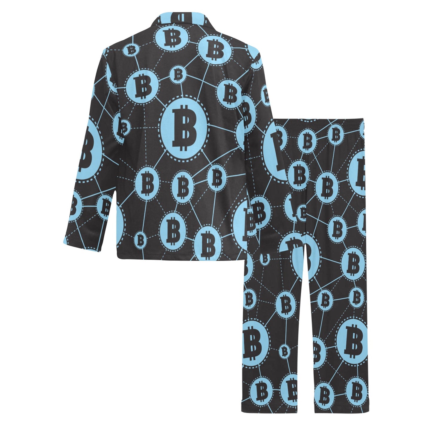 Cryptocurrency Pattern Print Design 02 Men's Long Pajama Set