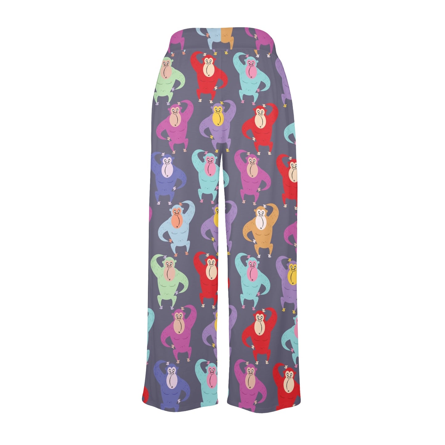 Chimpanzee Pattern Print Design 03 Women's Wide Leg Lounge Pants