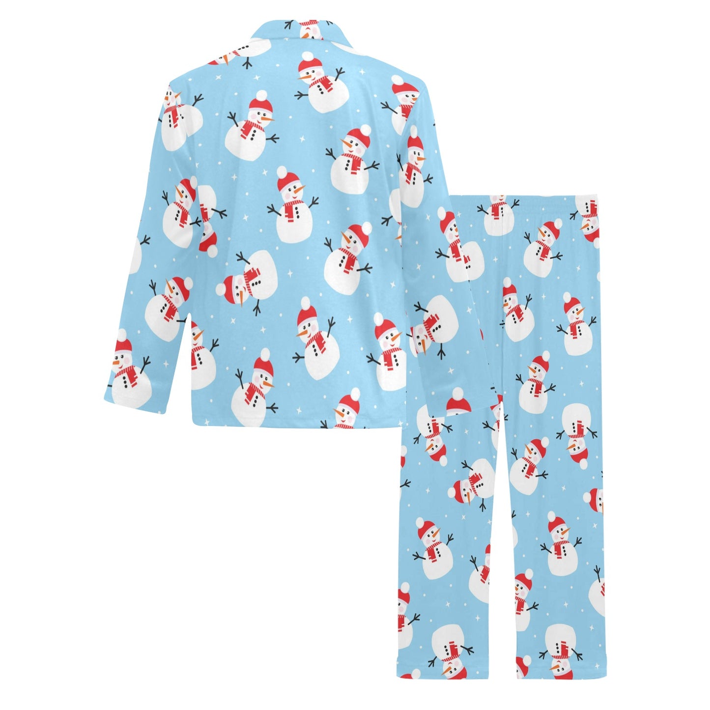 Snowman Print Design LKS305 Men's Long Pajama Set