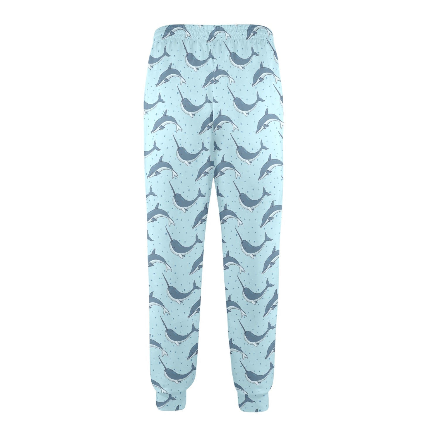 Narwhal Dolphin Print Men's Casual Track Pants