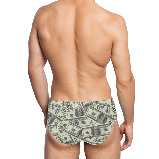 Dollar Pattern Print Design DO02 Men's Swimming Briefs