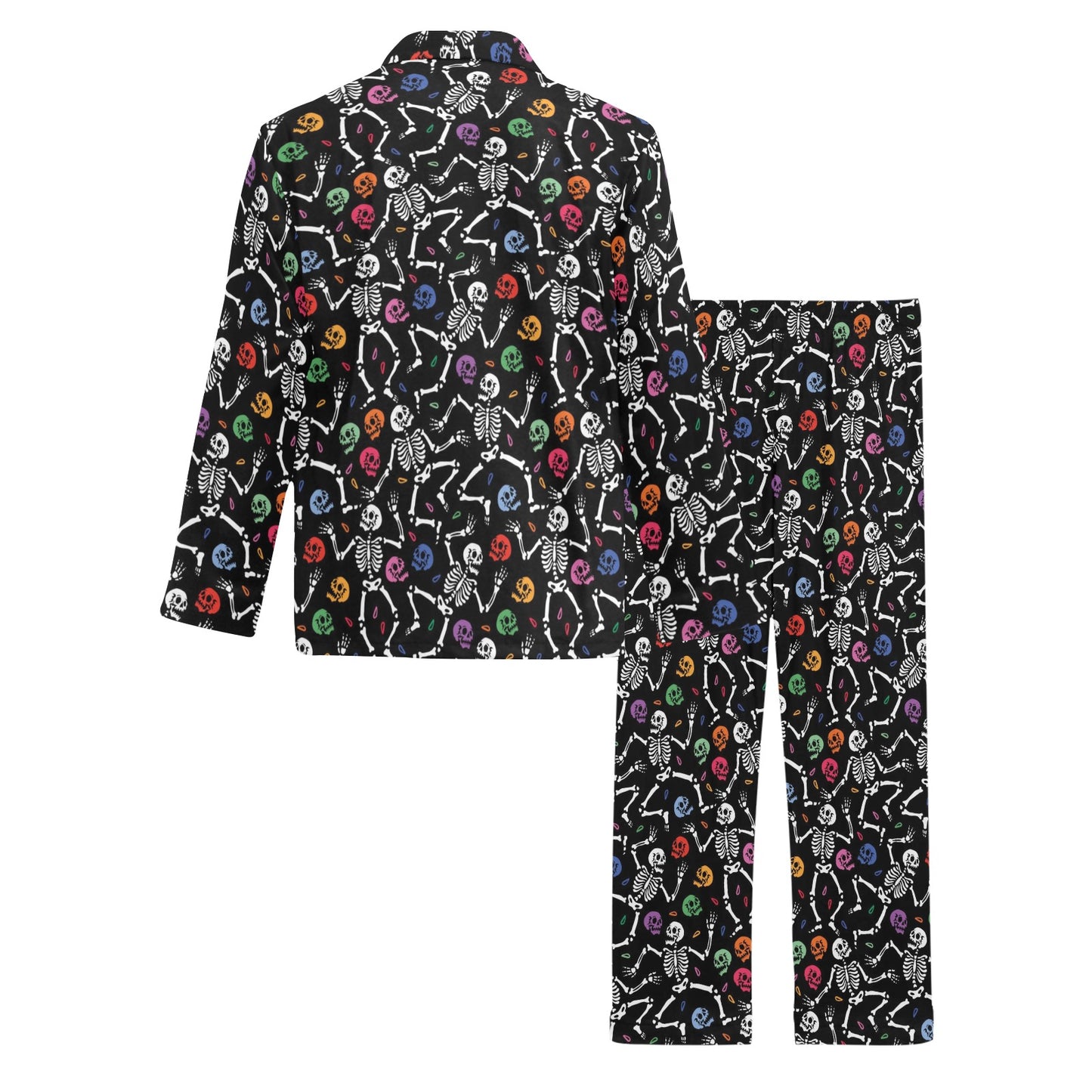 Skeleton Print Design LKS307 Men's Long Pajama Set