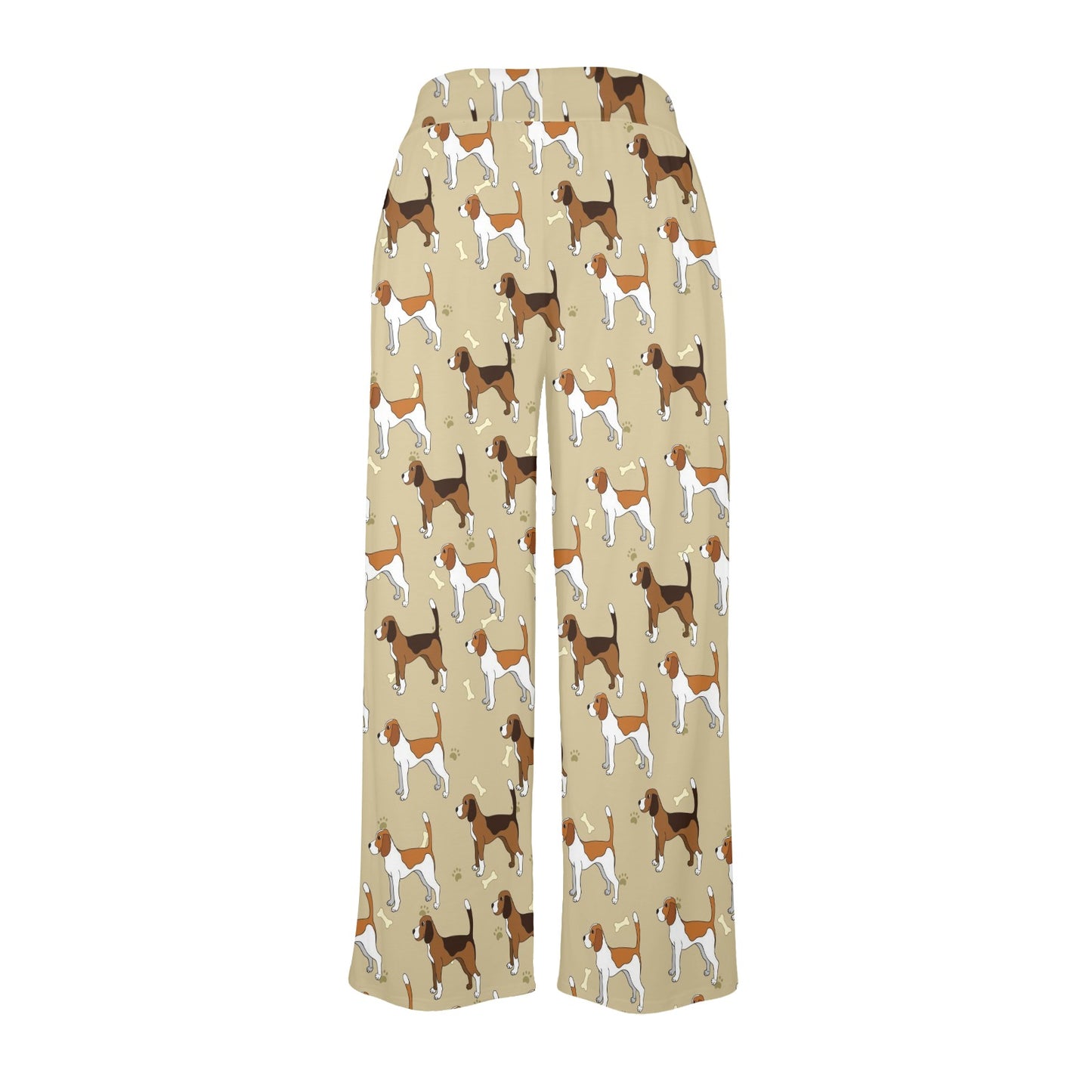 Beagle Pattern Print Design 01 Women's Wide Leg Lounge Pants