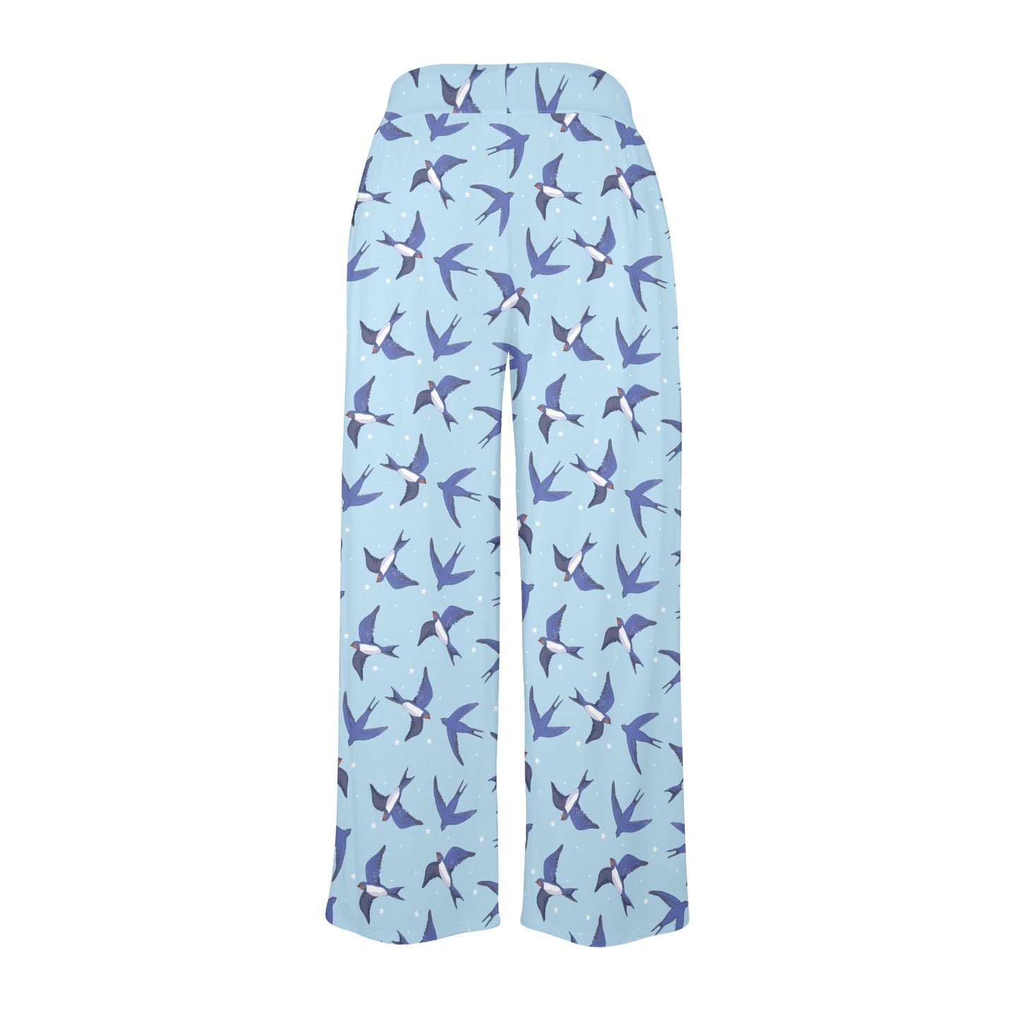 Swallow Bird Pattern Print Design 06 Women's Wide Leg Lounge Pants