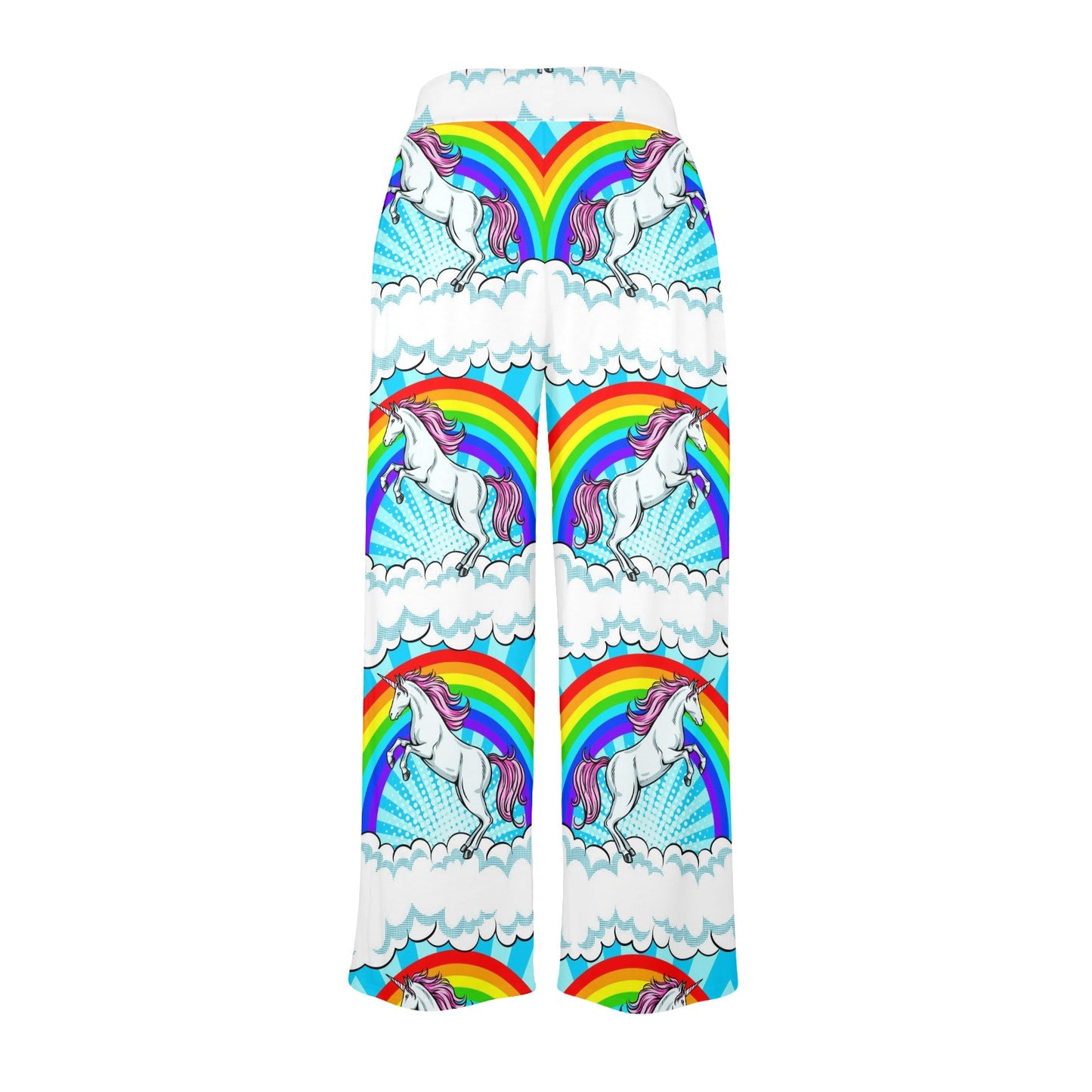 Unicorn Rainbow Women's Wide Leg Lounge Pants