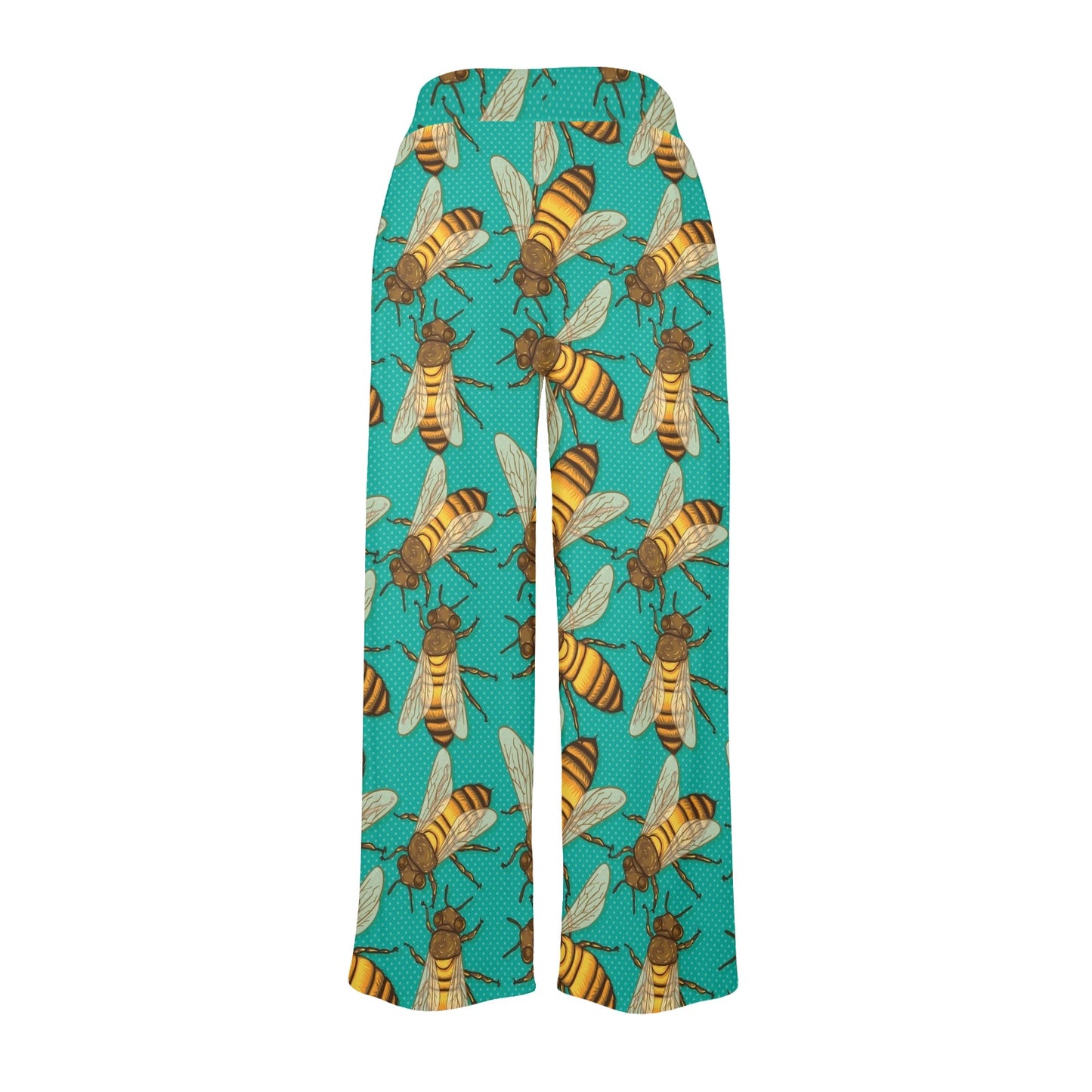 Bee Pattern Print Design BEE04 Women's Wide Leg Lounge Pants