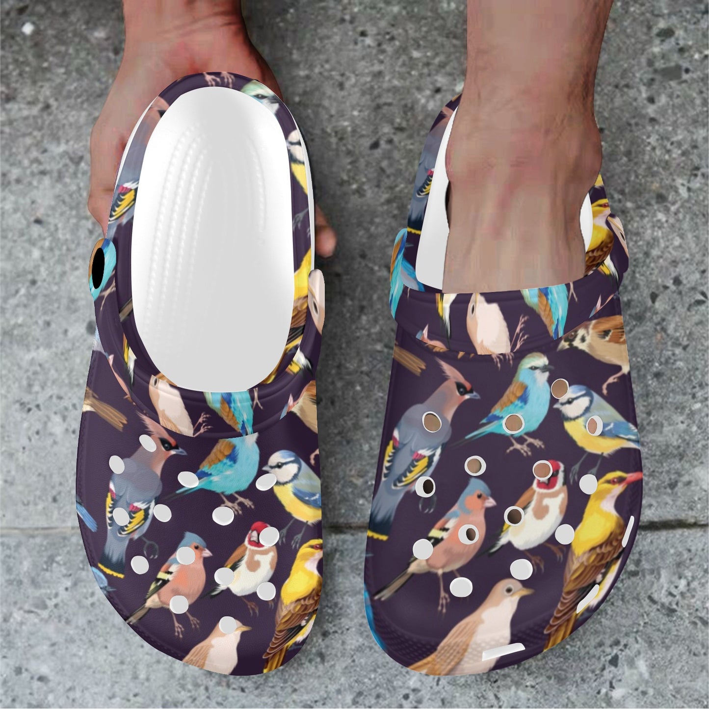 Bird Cute Print Pattern Unisex Clogs Shoes