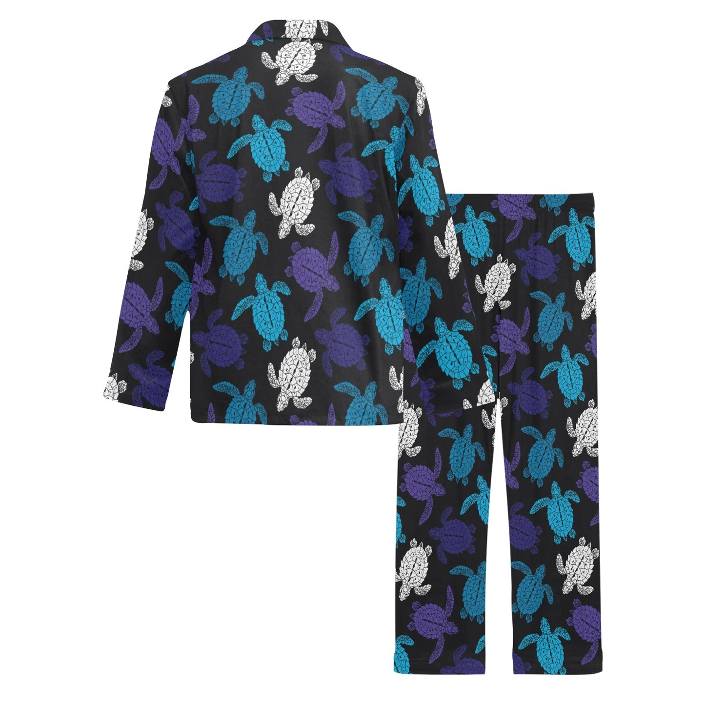 Sea Turtle Print Design LKS306 Men's Long Pajama Set