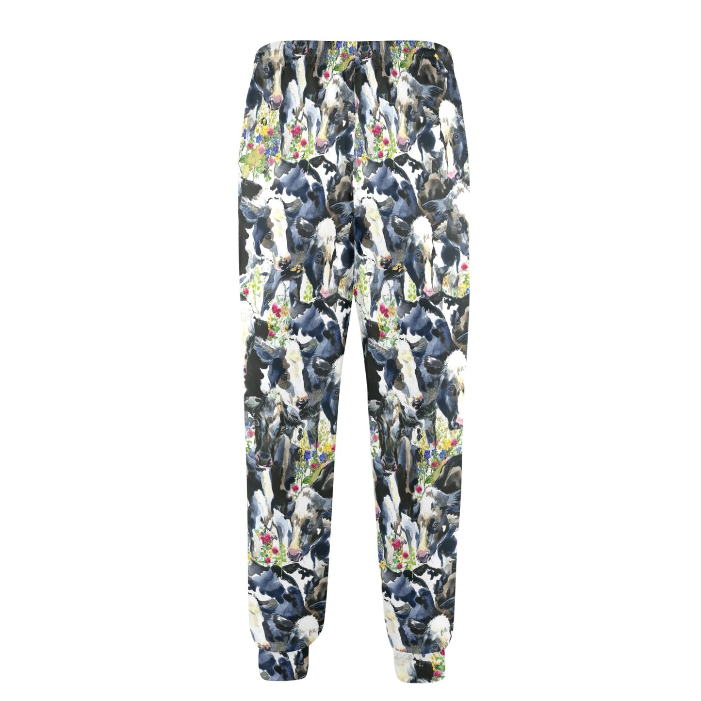 Cow Watercolor Print Pattern Men's Casual Track Pants