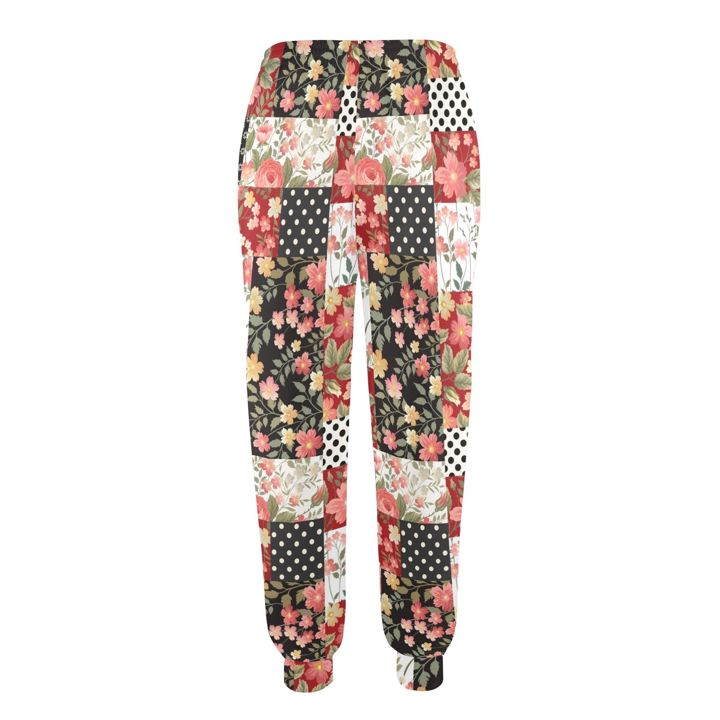Patchwork Flower Pattern Print Design 03 Women's Casual Track Pants