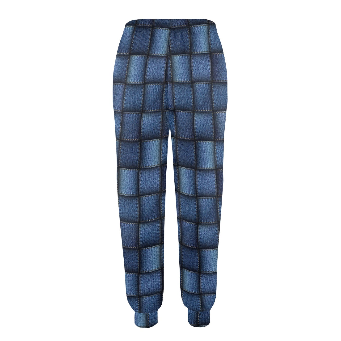 Denim patchwork Design Print Pattern JJ078 Women's Casual Track Pants