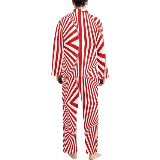 Vortex Print Design LKS304 Men's Long Pajama Set