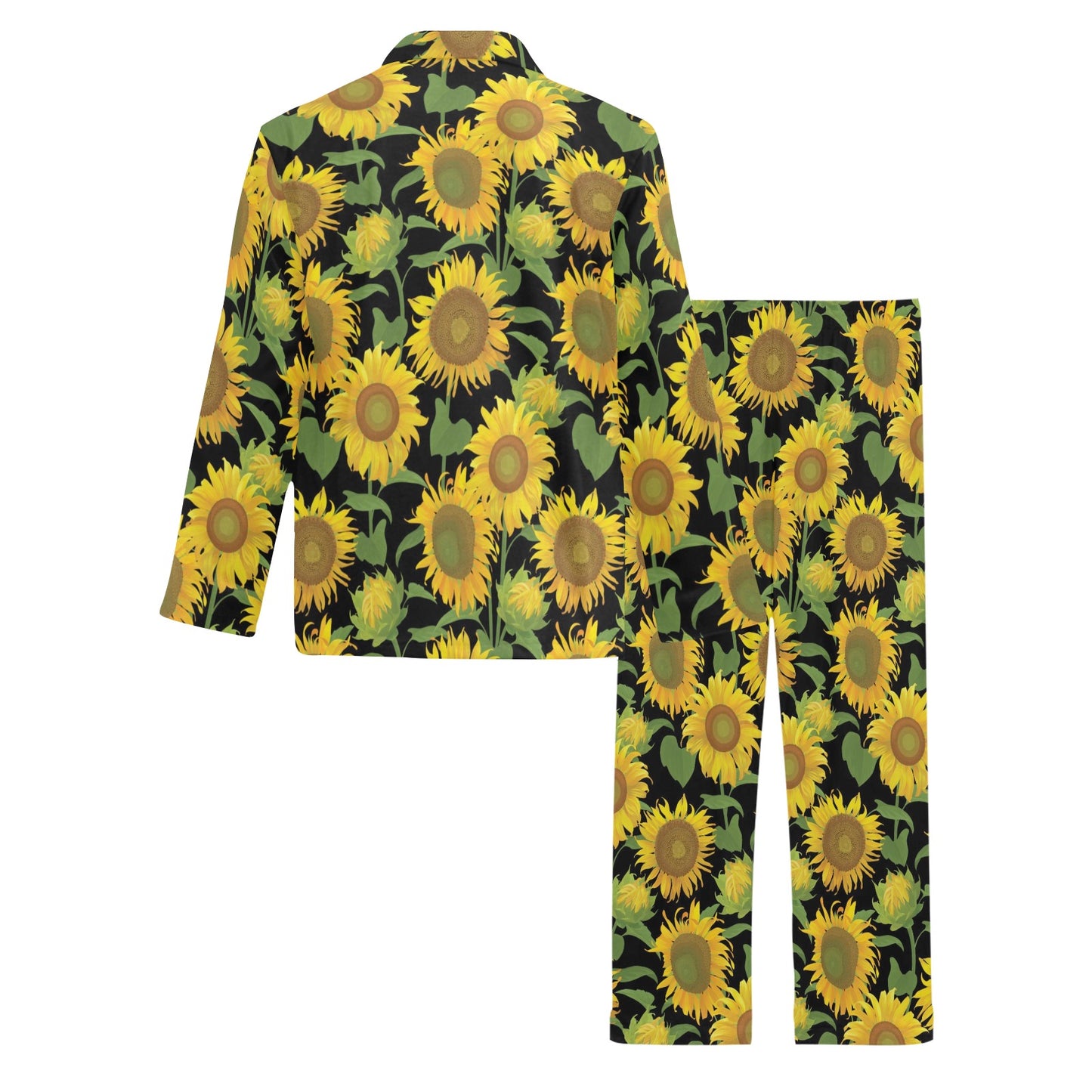 Sunflower Print Design LKS302 Men's Long Pajama Set