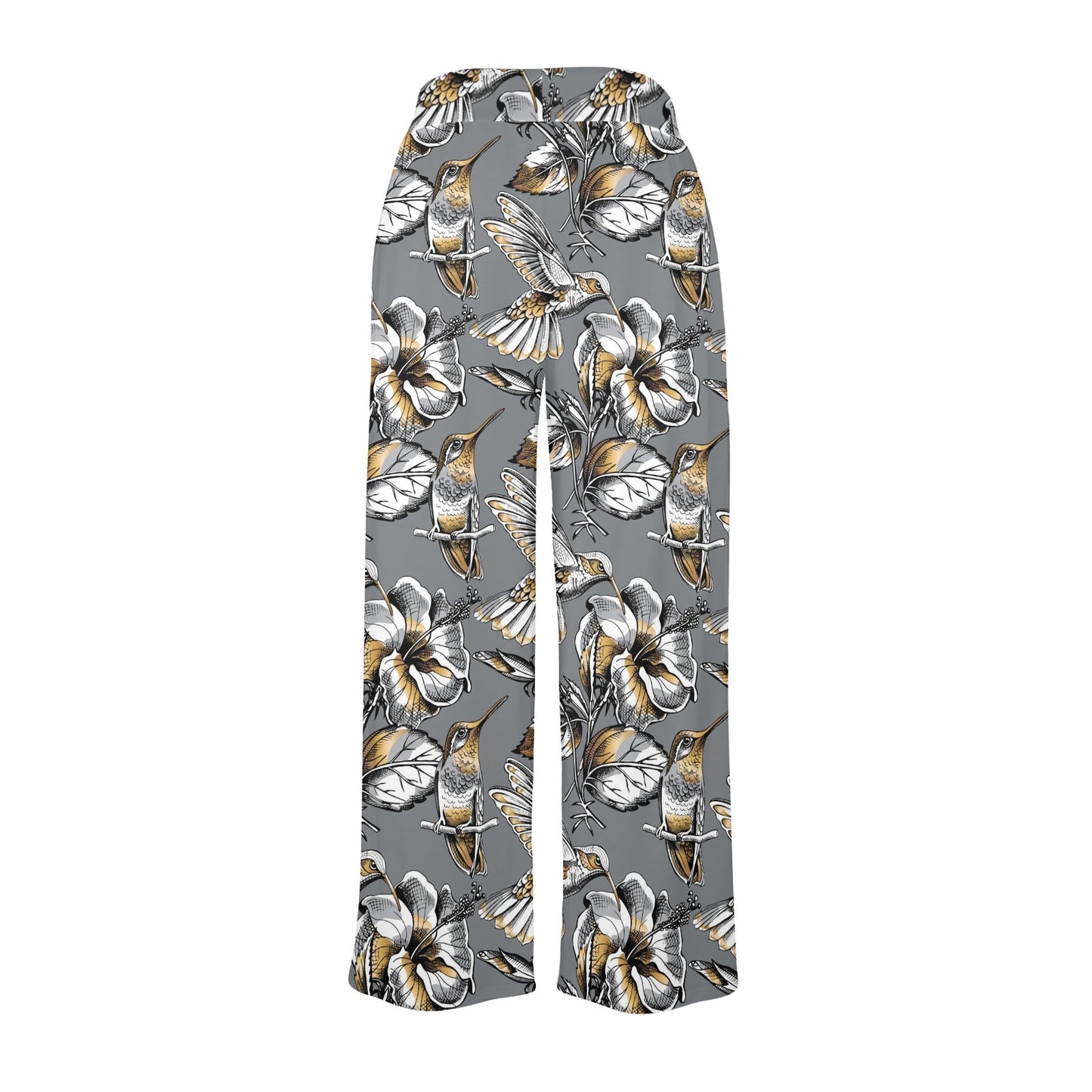 Hummingbird Pattern Print Design 02 Women's Wide Leg Lounge Pants
