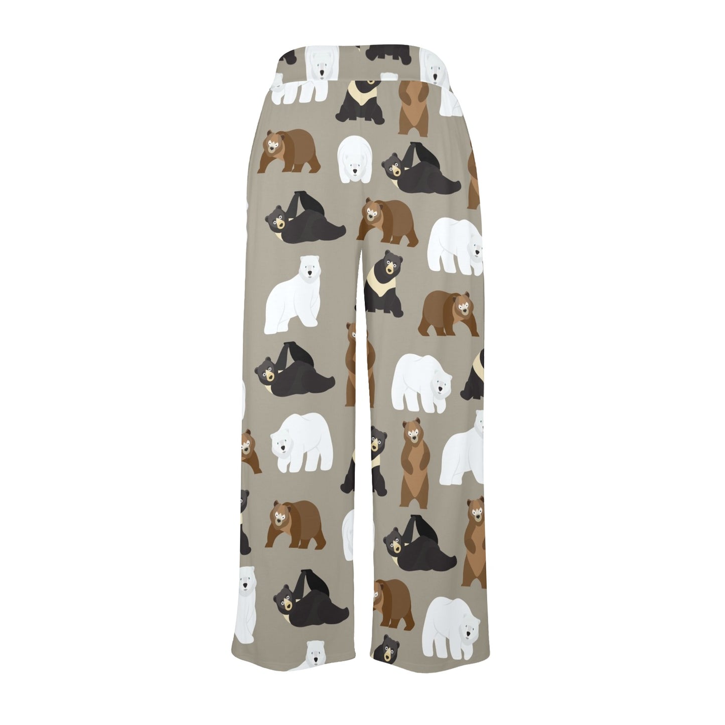 Bear Pattern Print Design BE03 Women's Wide Leg Lounge Pants
