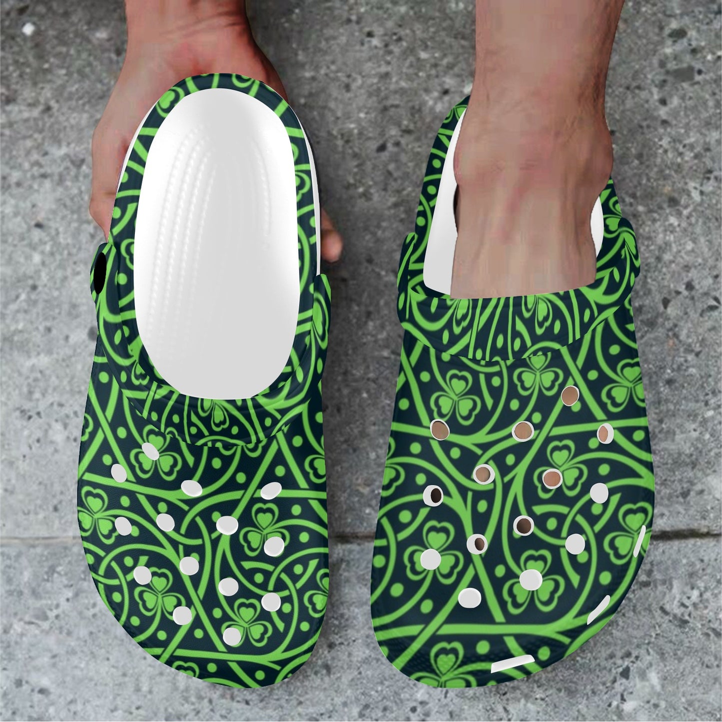 Shamrock Themed Print Unisex Clogs Shoes