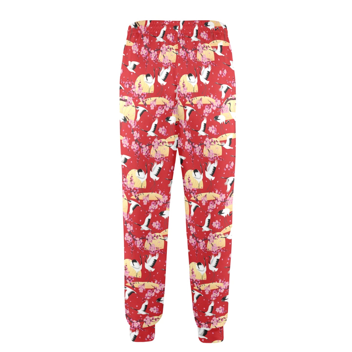Crane Pattern Print Design 04 Men's Casual Track Pants