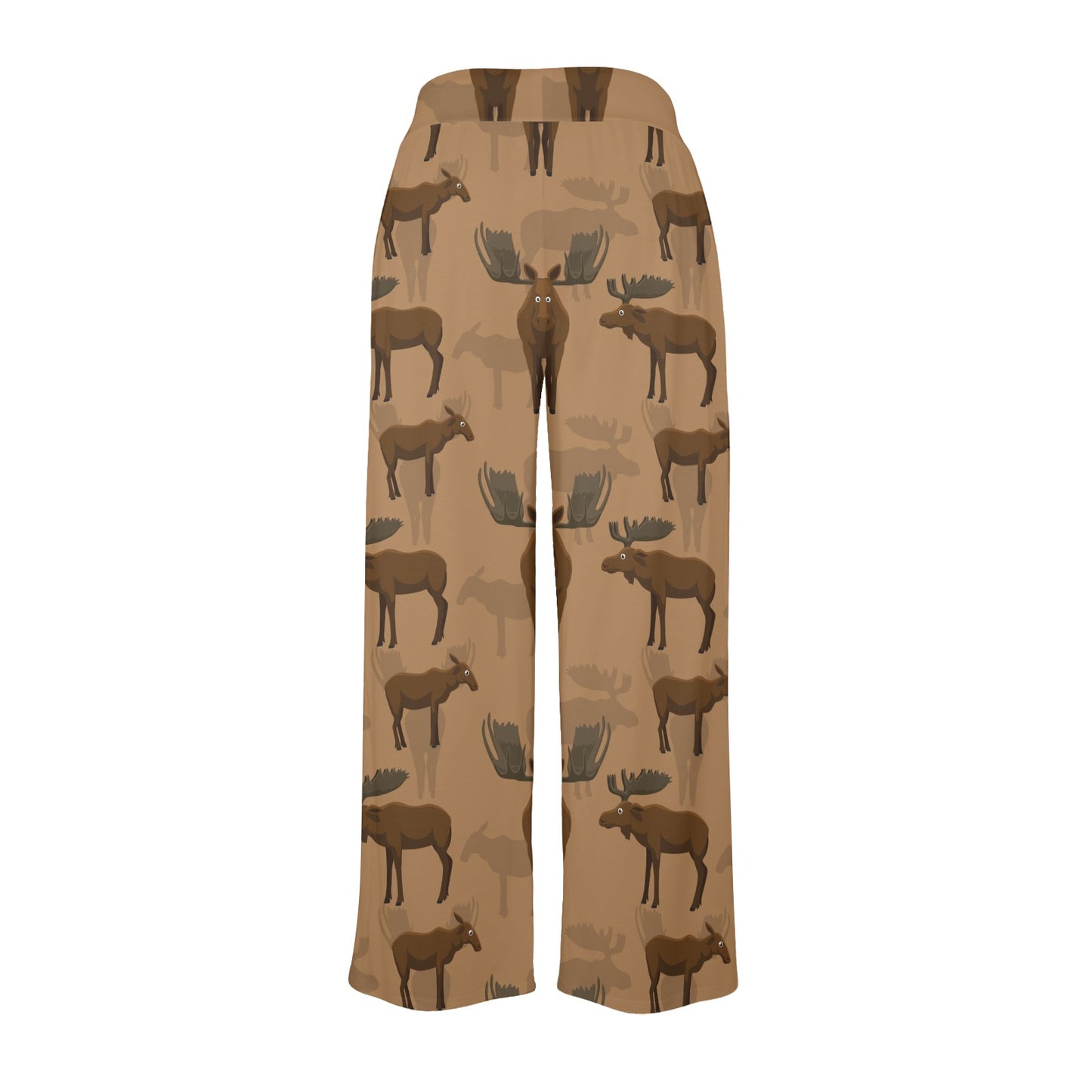 Moose Pattern Print Design 03 Women's Wide Leg Lounge Pants