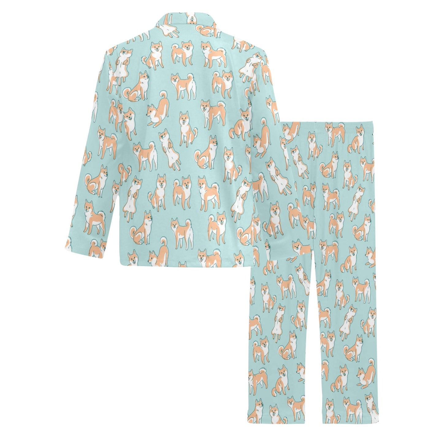 Shiba Inu Print Design LKS304 Men's Long Pajama Set