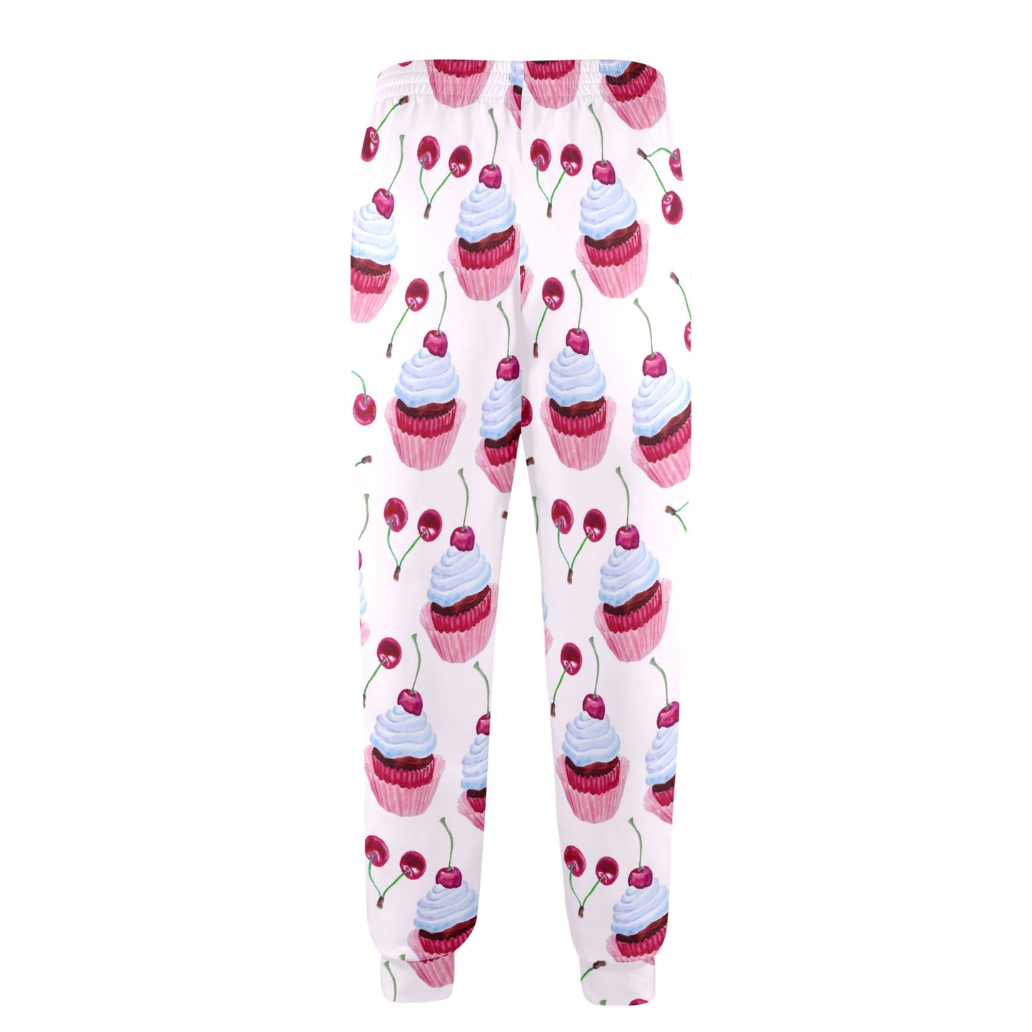 Cherry Cupcake Pink Pattern Men's Casual Track Pants