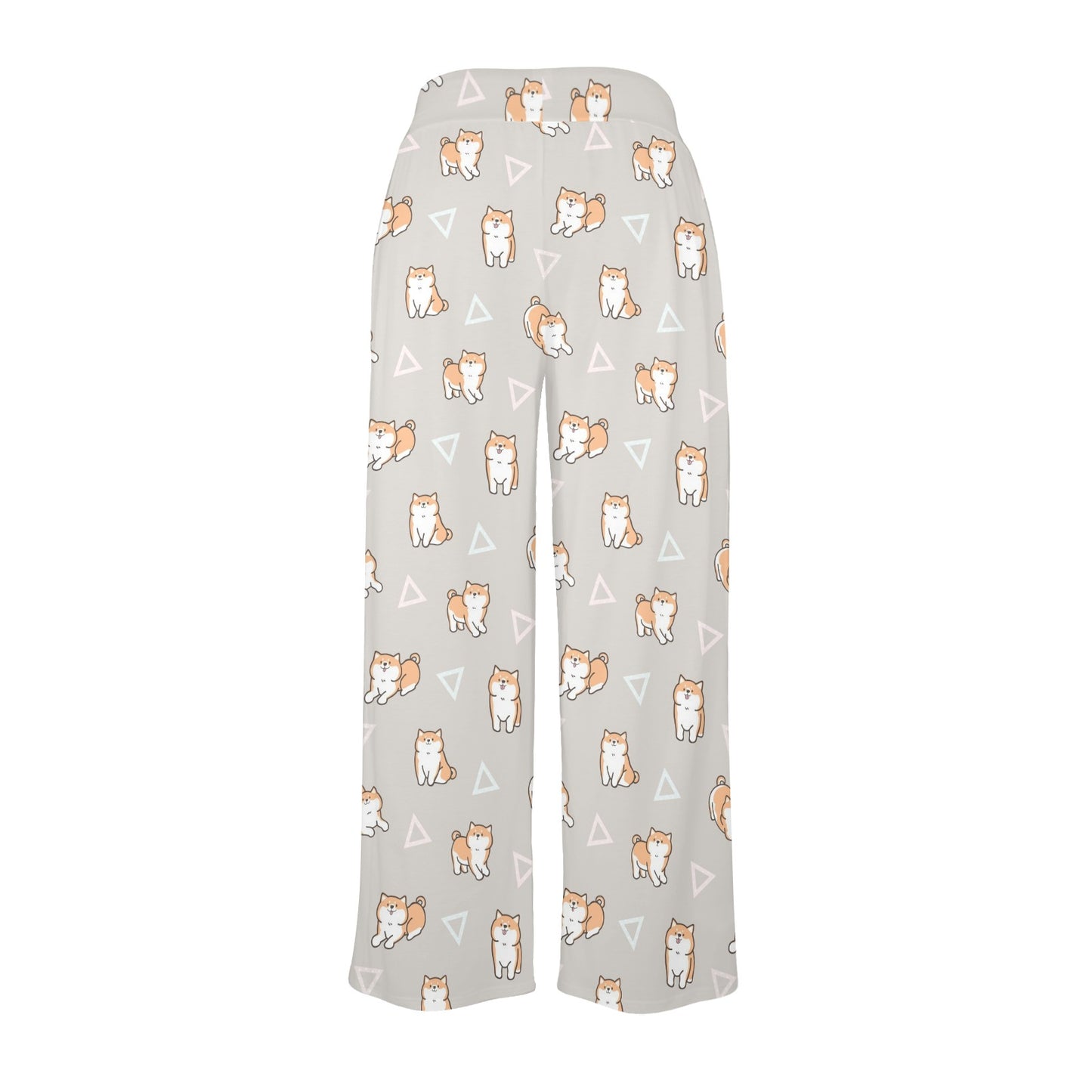 Shiba Inu Print Design LKS307 Women's Wide Leg Lounge Pants