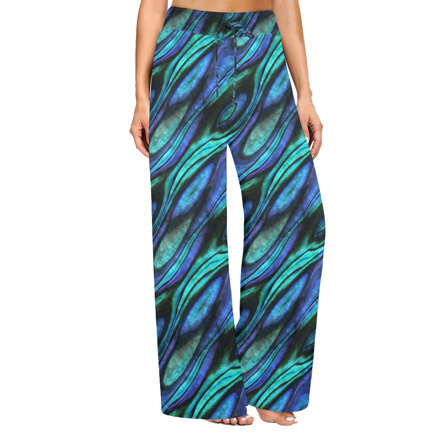 Abalone Pattern Print Design 03 Women's Wide Leg Lounge Pants