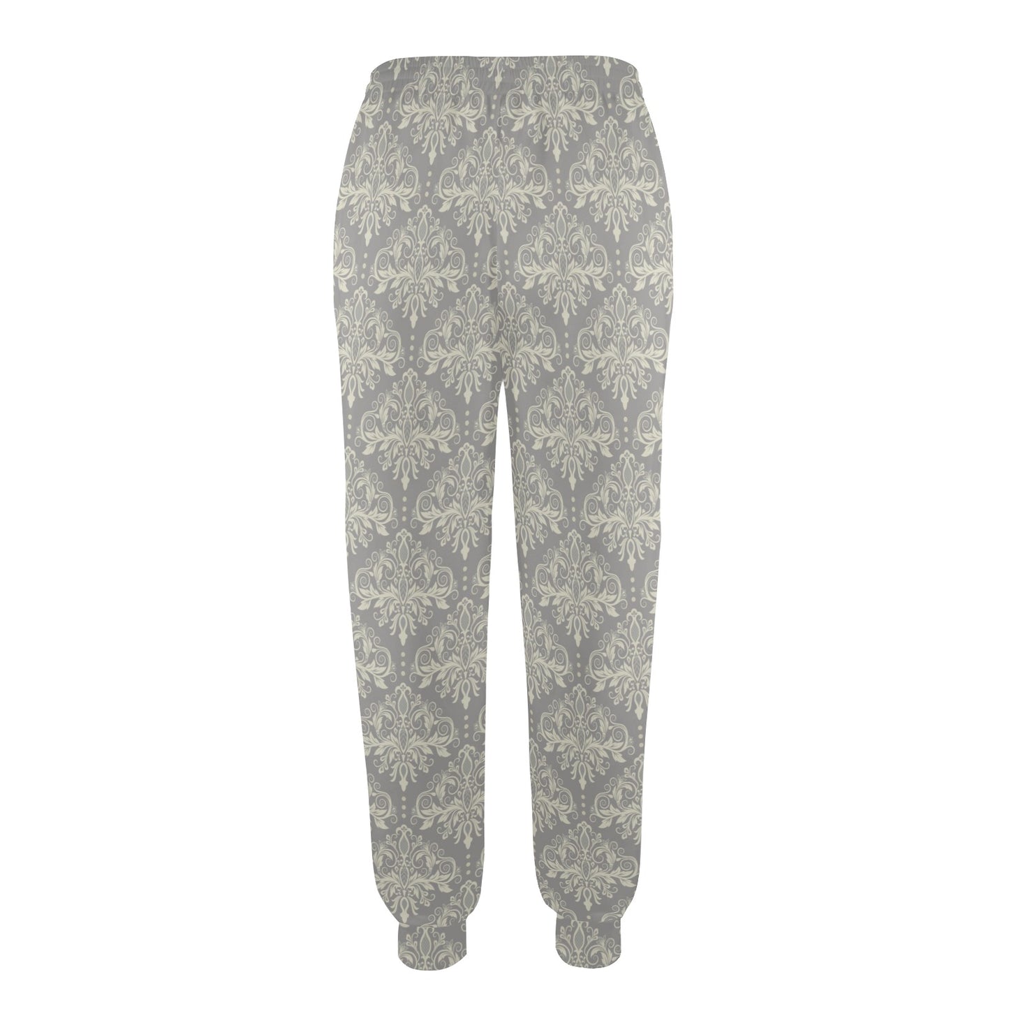 Damask Grey Elegant Print Pattern Women's Casual Track Pants
