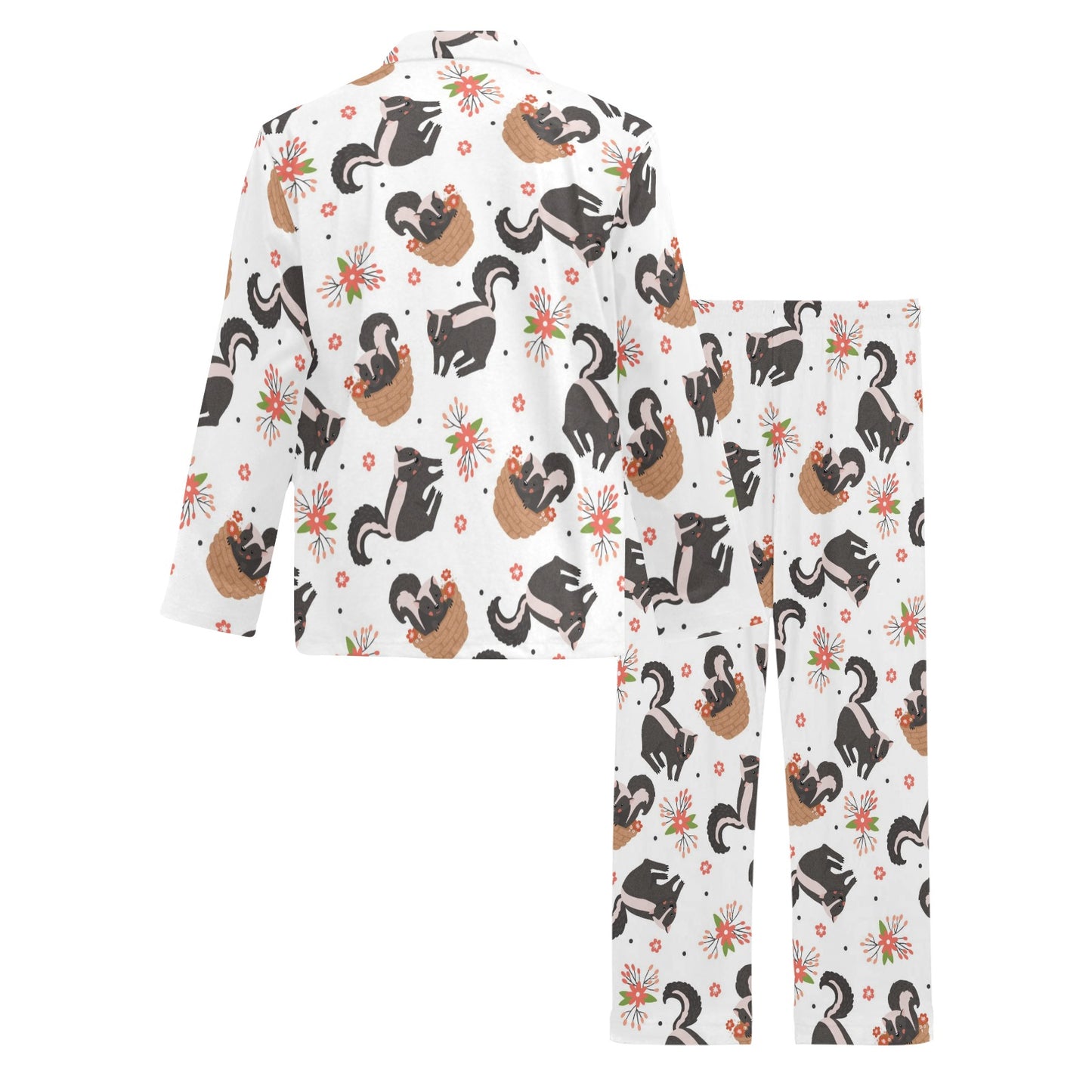 Skunk Print Design LKS304 Men's Long Pajama Set