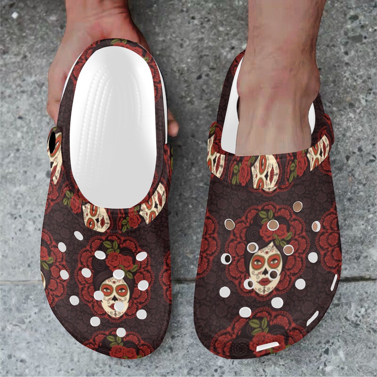 Day of the Dead Mexican Girl Unisex Clogs Shoes