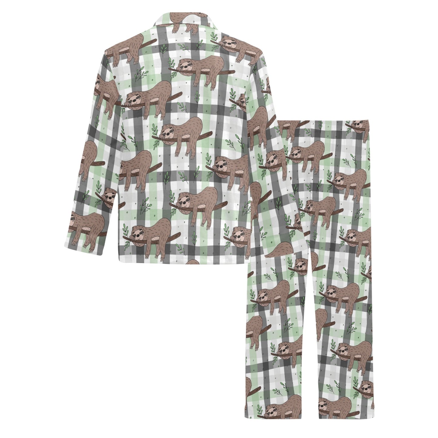 Sloth Print Design LKS301 Men's Long Pajama Set