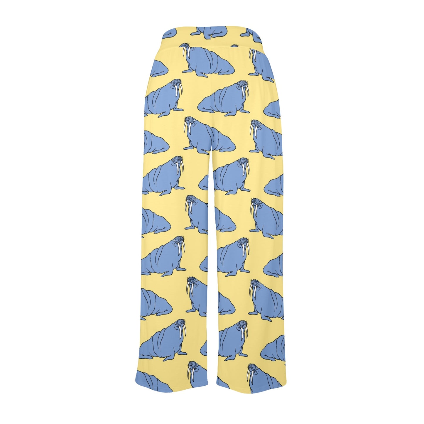 Walrus Pattern Print Design 02 Women's Wide Leg Lounge Pants