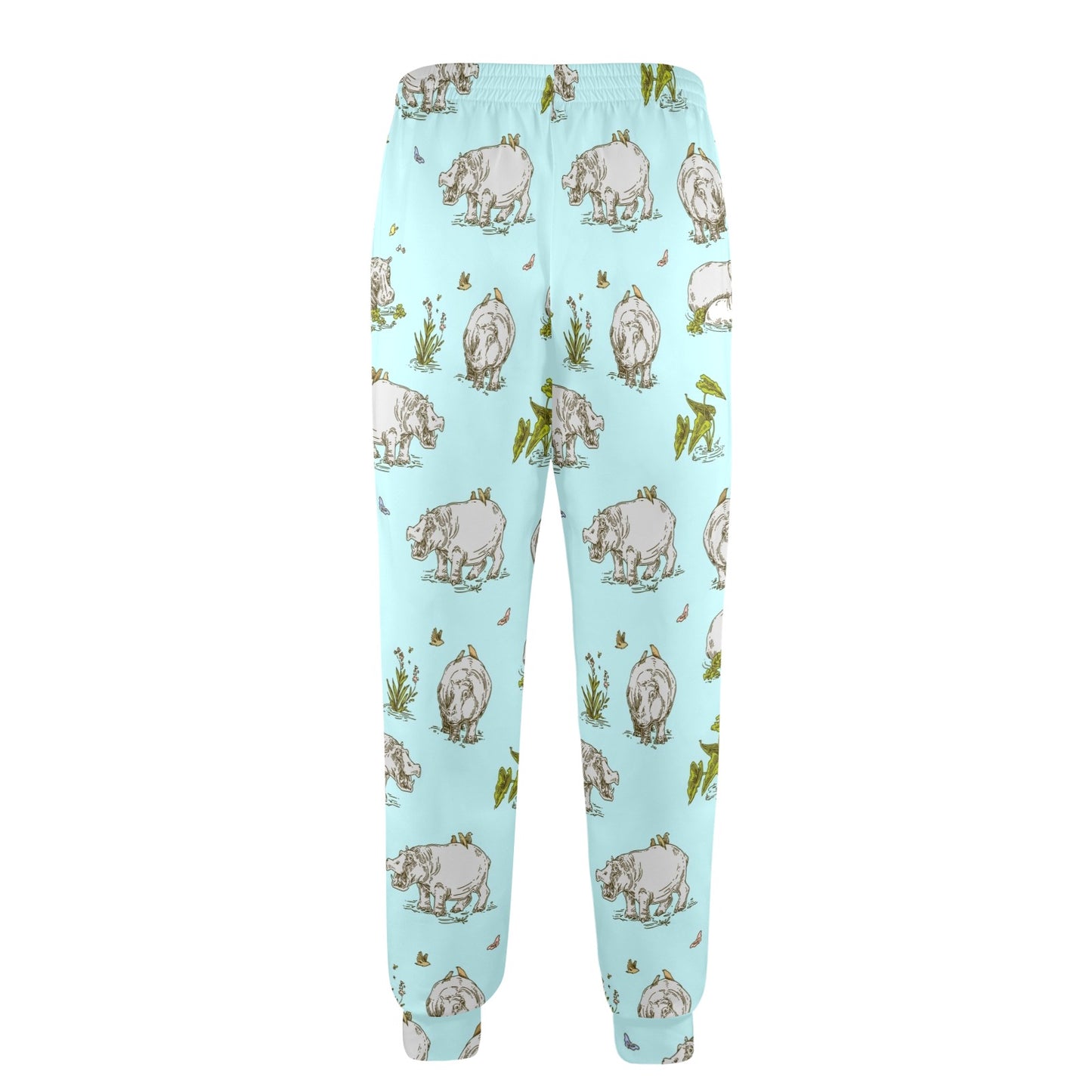 Hippo Design Print Pattern JJ0348 Men's Casual Track Pants