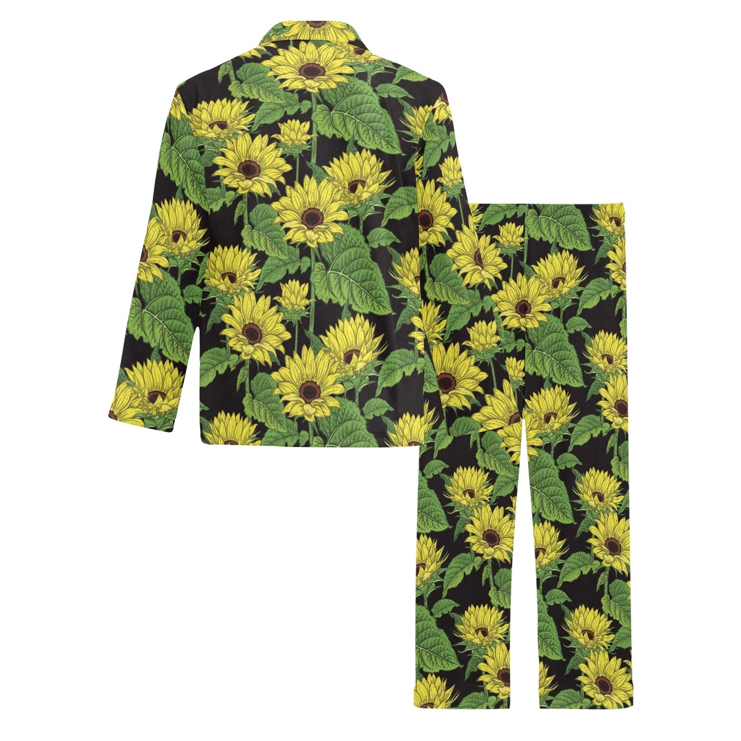 Sunflower Print Design LKS3010 Men's Long Pajama Set