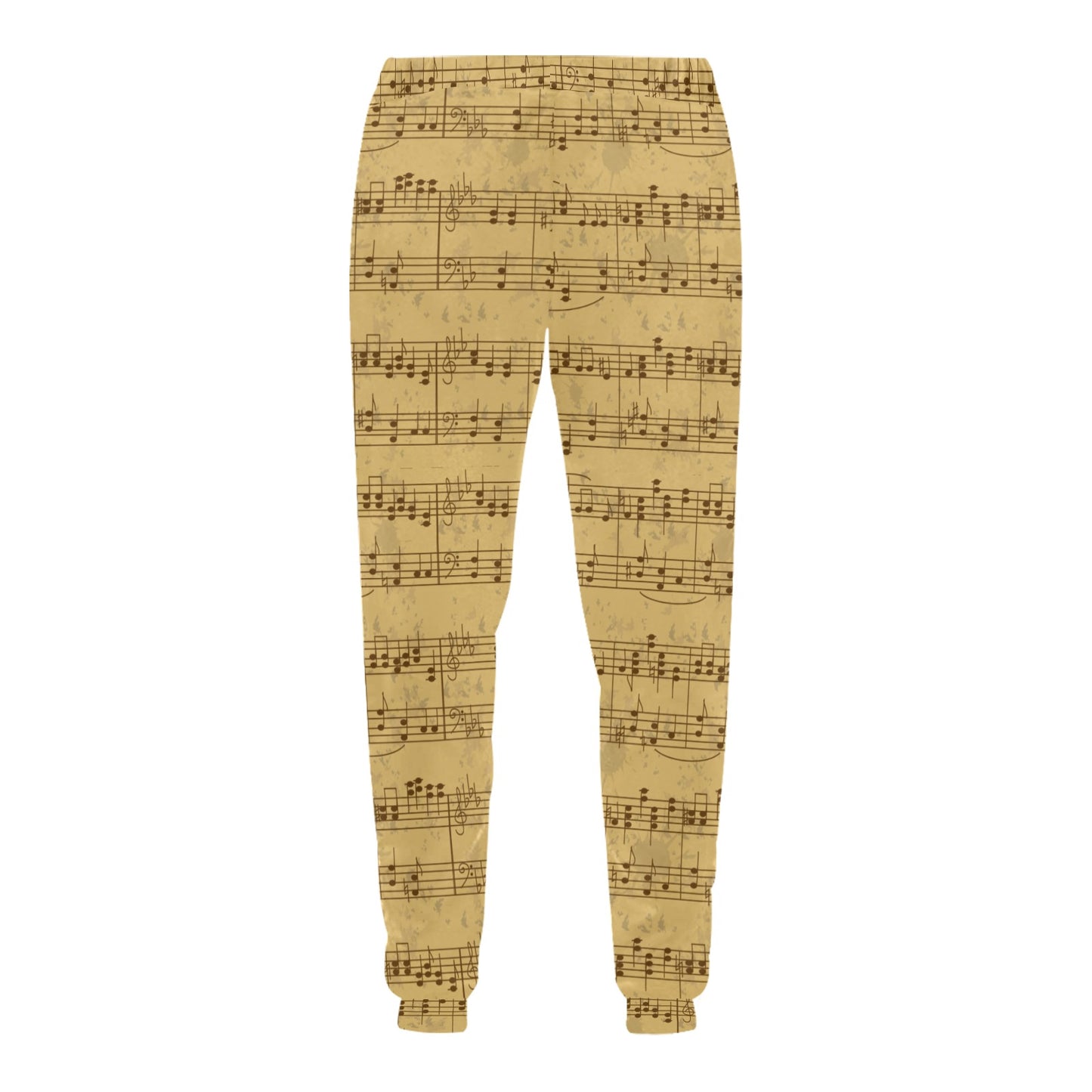 Music Note Vintage Themed Print Men's Sweatpants