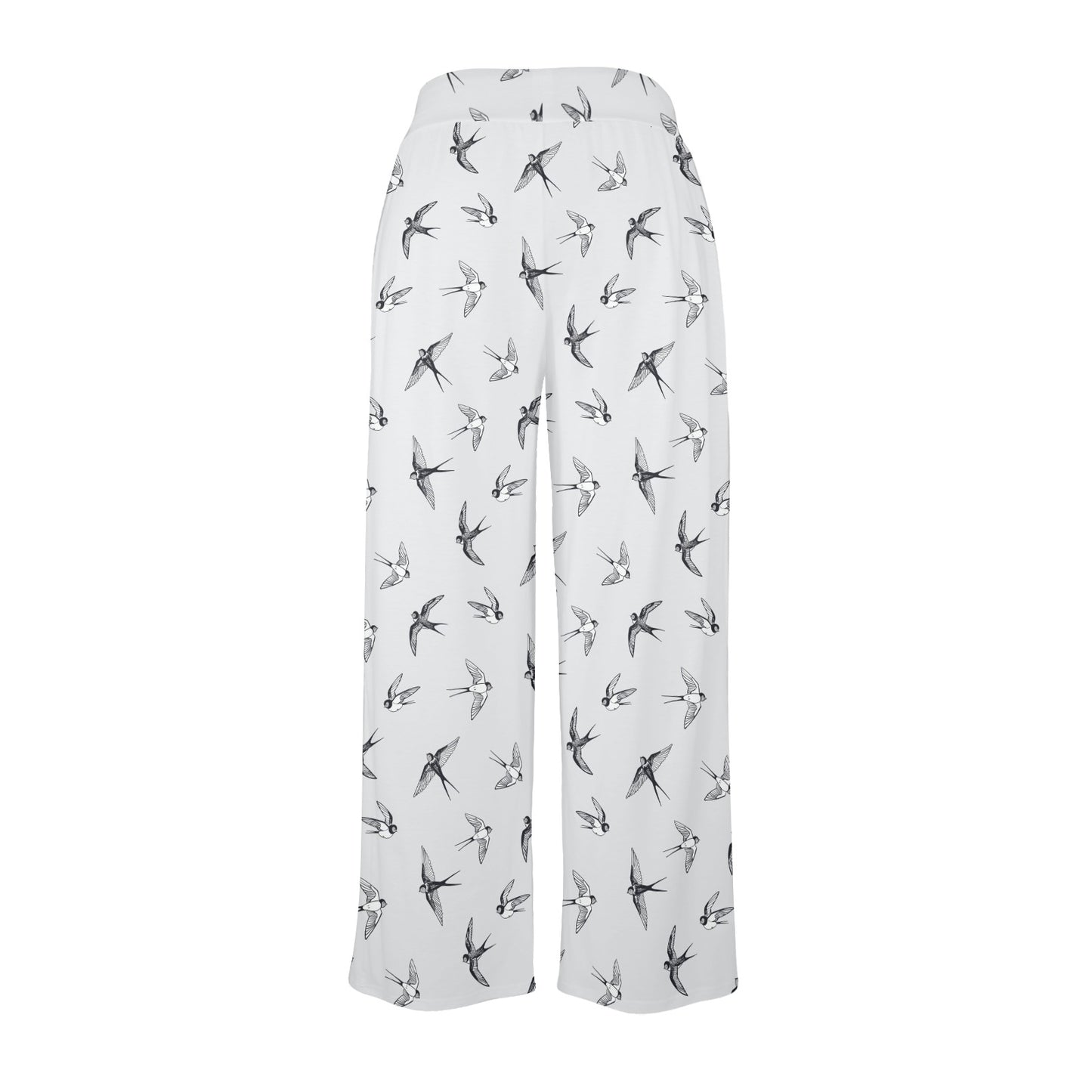 Swallow Bird Pattern Print Design 04 Women's Wide Leg Lounge Pants