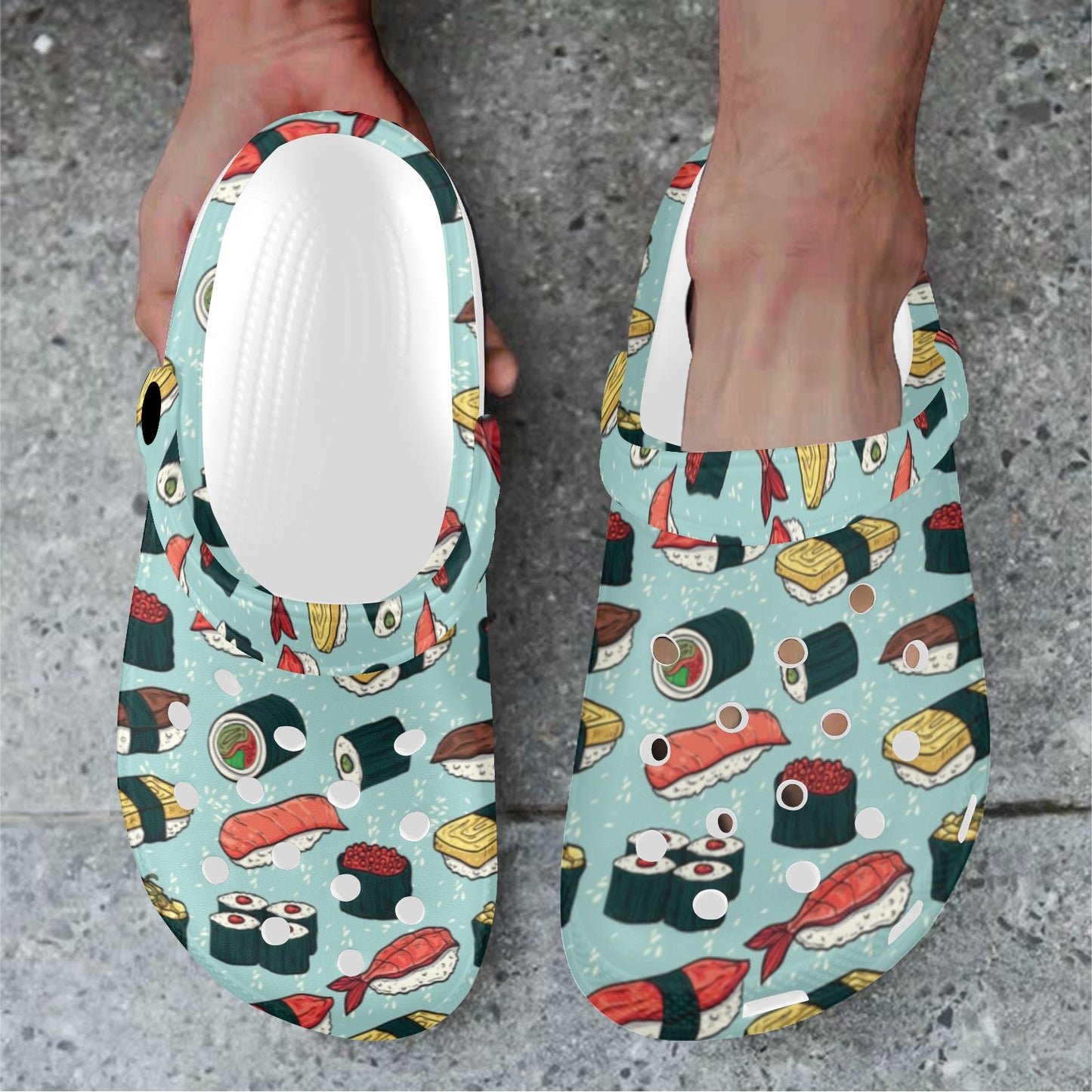 Sushi Pattern Design Unisex Clogs Shoes