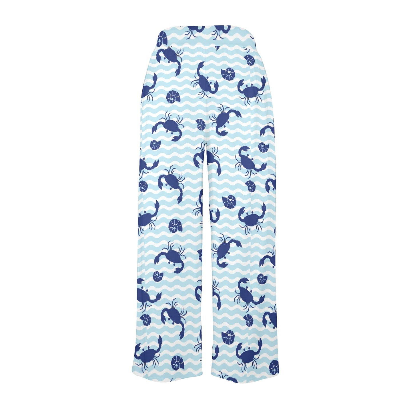 Crab Pattern Print Design 04 Women's Wide Leg Lounge Pants