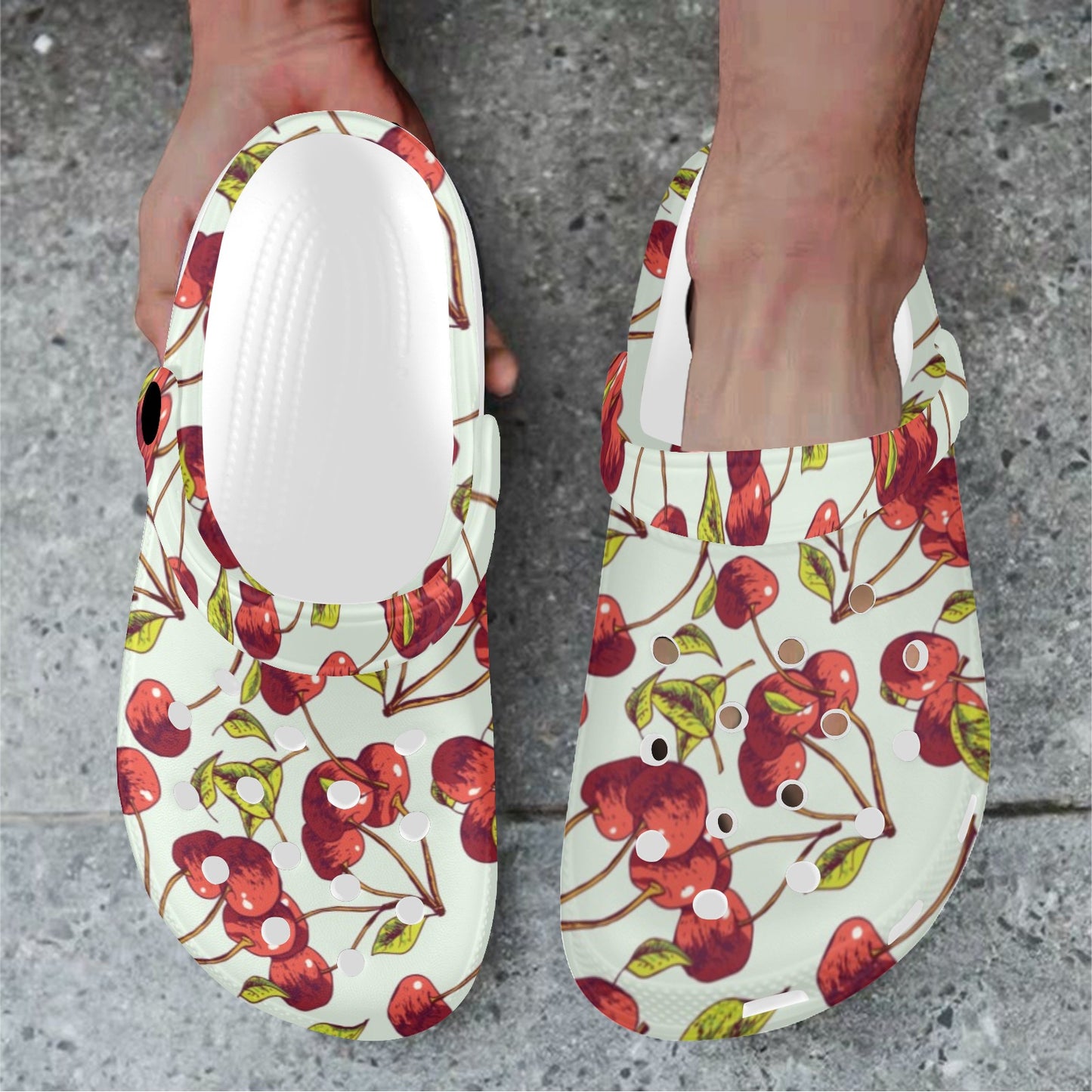 Cherry Hand Draw Unisex Clogs Shoes