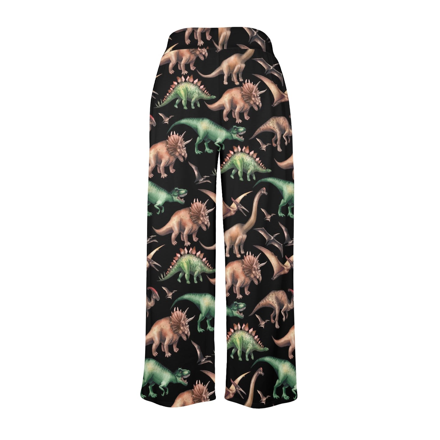 Dinosaur Print Pattern Women's Wide Leg Lounge Pants