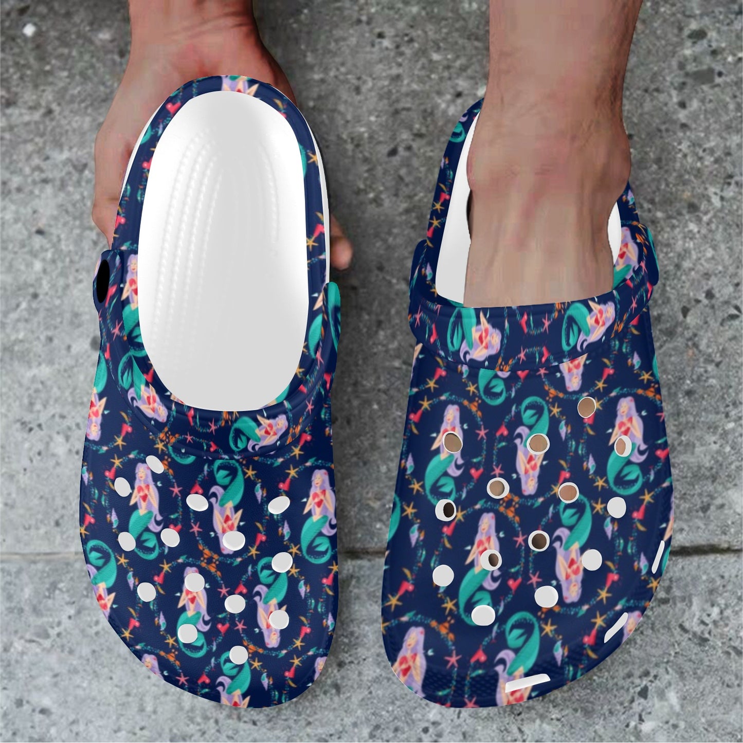Mermaid Girl Cute Design Print Unisex Clogs Shoes