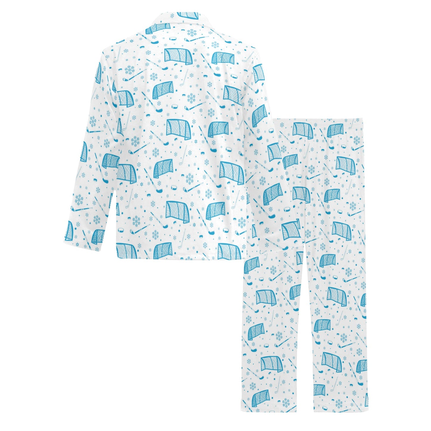 Hockey Print Design LKS303 Men's Long Pajama Set