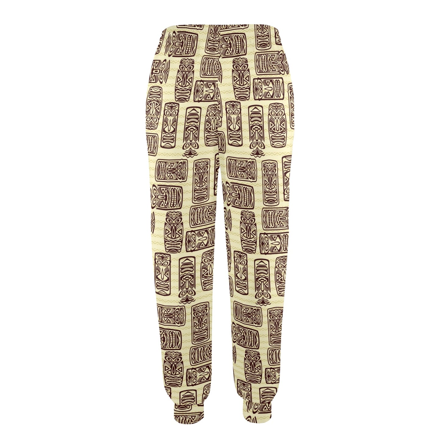 Tiki Brown Mask Print Women's Casual Track Pants