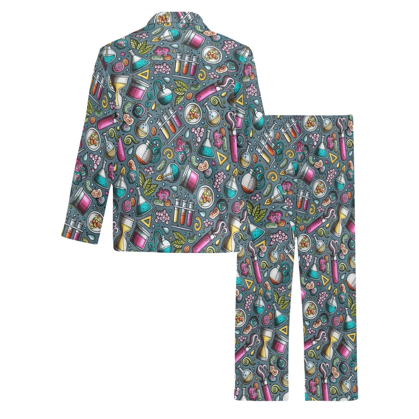 Science Print Design LKS304 Men's Long Pajama Set