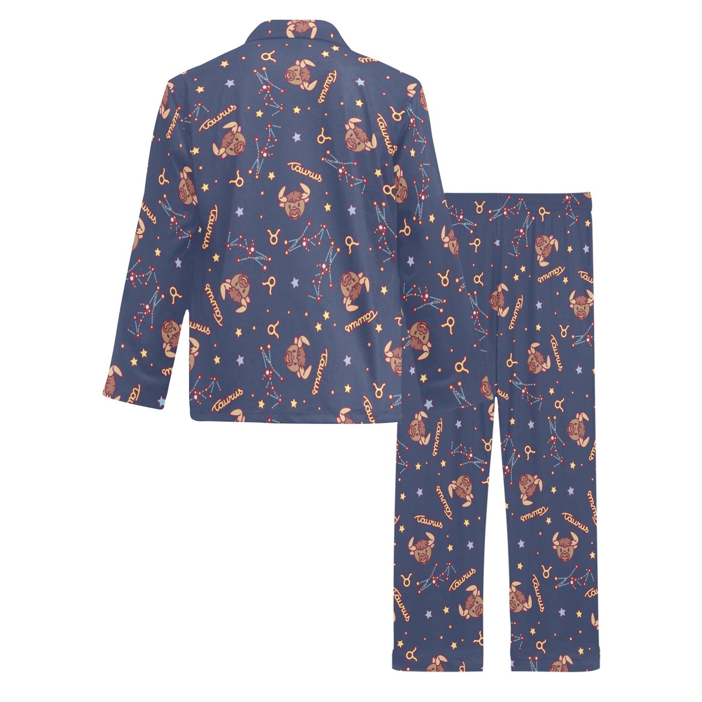 Taurus Print Design LKS304 Men's Long Pajama Set